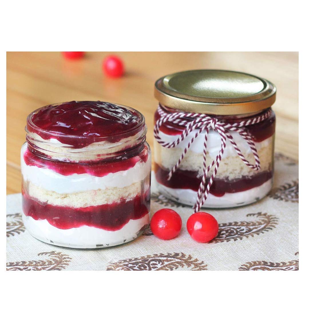 HAPPY BORN Small Glass Jars with lid 200 ml | small glass container with lid | Small Jar for Crafts, Wedding, Spices, DIY and Ca